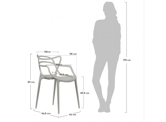 Комплект из 4-х стульев Masters серый в Набережных Челнах