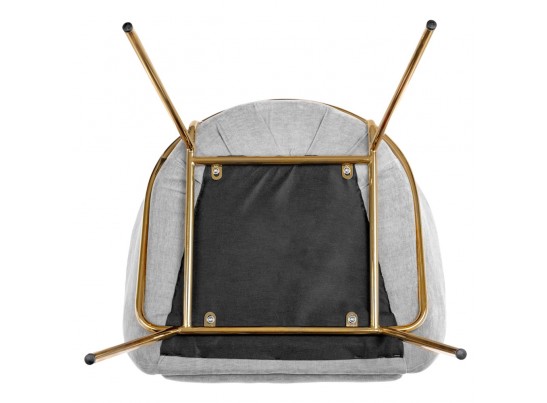 Стул-полукресло Martin серый шенилл с золотыми ножками в Набережных Челнах