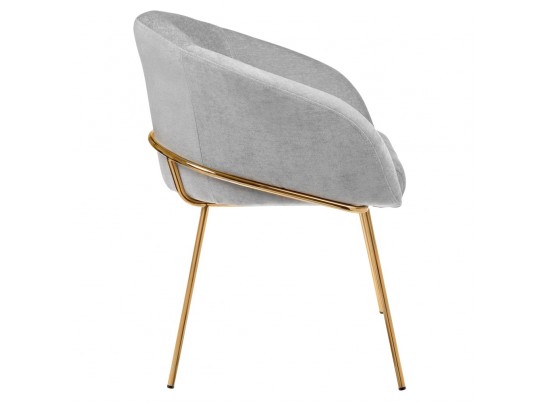 Стул-полукресло Martin серый шенилл с золотыми ножками в Набережных Челнах