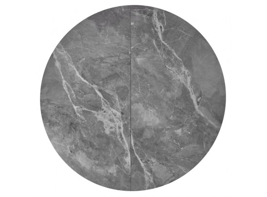 Стол Rudolf круглый раскладной 100-130x100x75см, серый керамогранит, черный в Набережных Челнах