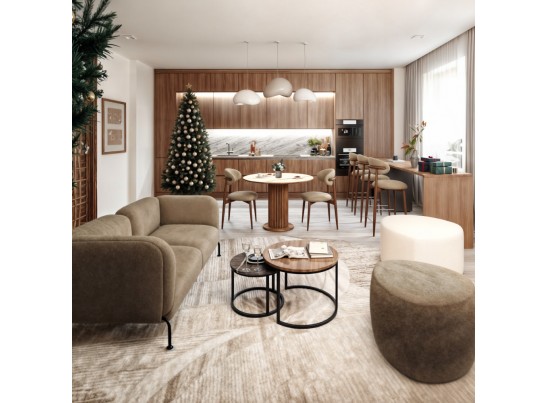 Стул полубарный Lucas светло-серый букле, ножки цвета орех в Набережных Челнах