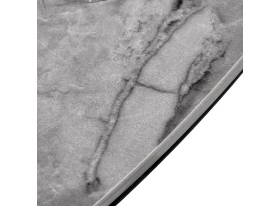 Стол Rudolf круглый раскладной 100-130x100x75см, серый керамогранит, черный в Набережных Челнах