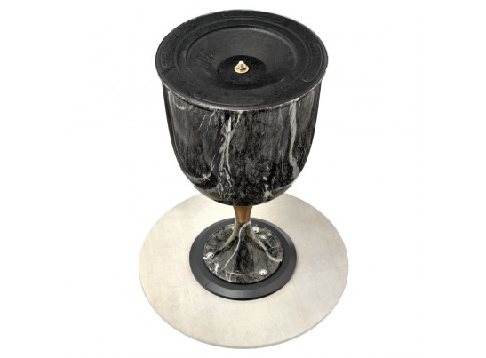 Кофейный столик Stupa диам.40см x 54см, серый мрамор, металл, керамика в Набережных Челнах