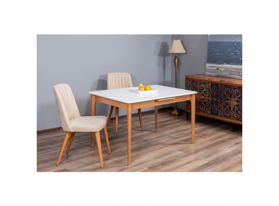 Стол Splash раскладной 125-155x85x75см, Белый, орех миланский, орех миланский в Набережных Челнах