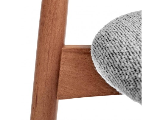 Стул полубарный Lucas светло-серый букле, ножки цвета орех в Набережных Челнах