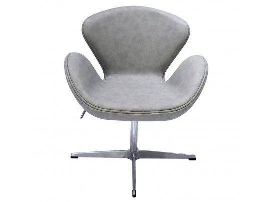 Кресло SWAN CHAIR светло-серый матовый с эффектом состаренная кожа в Набережных Челнах