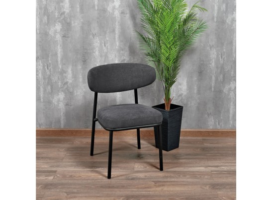 Стул Lucas 2 серый шенилл с чёрными ножками в Набережных Челнах