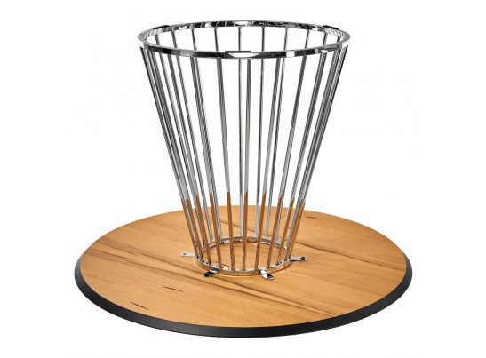 Стол Liverpool диам.110см, шпон орех лучевой набор, с хромированными ножками в Набережных Челнах