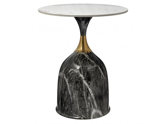 Кофейный столик Stupa диам.40см x 54см, серый мрамор, металл, керамика в Набережных Челнах