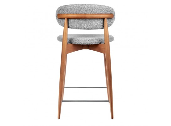 Стул полубарный Lucas светло-серый букле, ножки цвета орех в Набережных Челнах