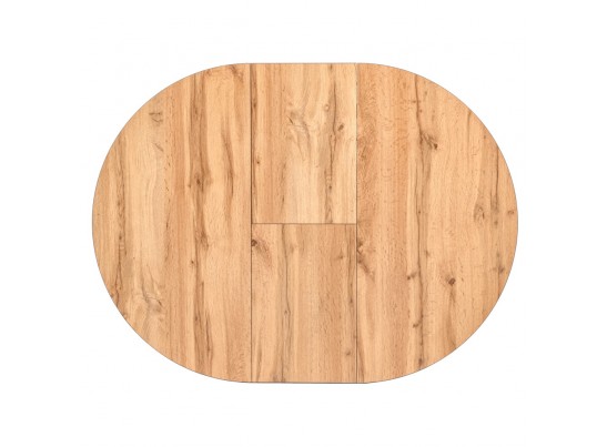 Стол Rudolf круглый раскладной 90-120x90x75см, Дуб Вотан, чёрный в Набережных Челнах