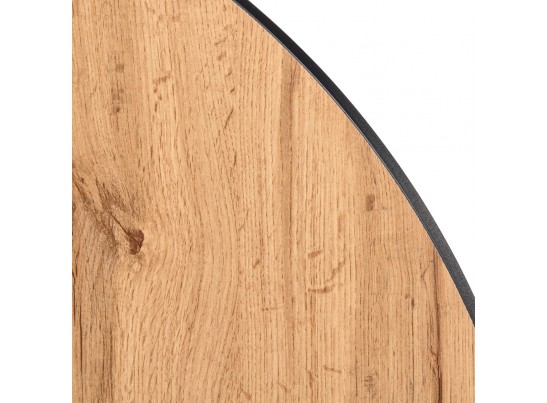 Стол Rudolf круглый раскладной 90-120x90x75см, Дуб Вотан, чёрный в Набережных Челнах