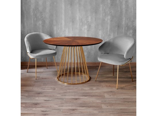 Стул-полукресло Emil серый с золотыми ножками в Набережных Челнах