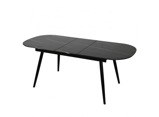 Стол Marble овальный раздвижной 160/200 х 90х 78см, чёрный мрамор в Набережных Челнах