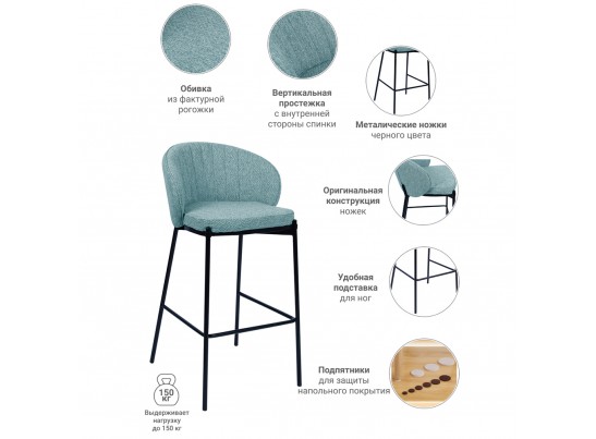 Стул барный Milan бирюзовый в Набережных Челнах