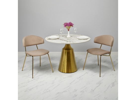 Стул Elle бежевый с золотыми ножками в Набережных Челнах