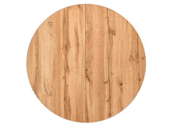 Стол Rudolf круглый раскладной 90-120x90x75см, Дуб Вотан, чёрный в Набережных Челнах