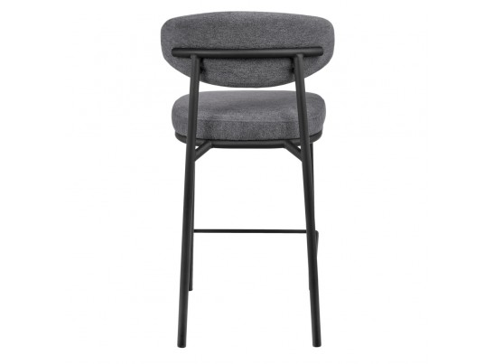 Стул полубарный Lucas 2 серый шенилл с чёрными ножками в Набережных Челнах