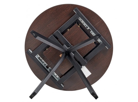 Стол Rudolf круглый раскладной 90-120x90x75см, Дуб Вотан, чёрный в Набережных Челнах
