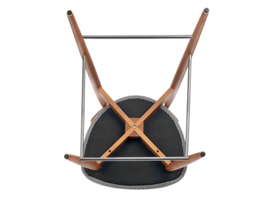 Стул полубарный Lucas светло-серый букле, ножки цвета орех в Набережных Челнах