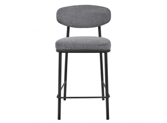 Стул полубарный Lucas 2 серый шенилл с чёрными ножками в Набережных Челнах