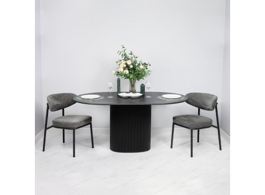 Стул Lucas 2 серый шенилл с чёрными ножками в Набережных Челнах