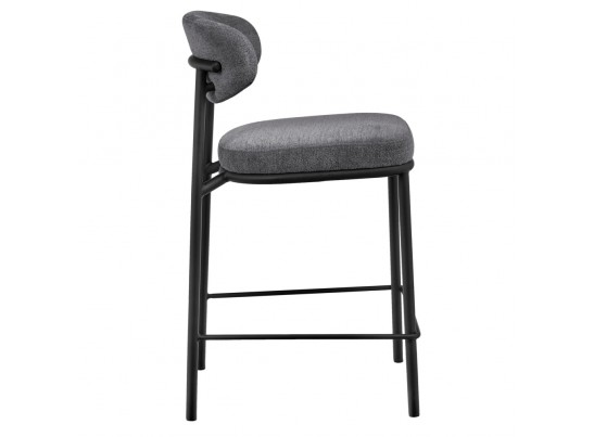 Стул полубарный Lucas 2 серый шенилл с чёрными ножками в Набережных Челнах