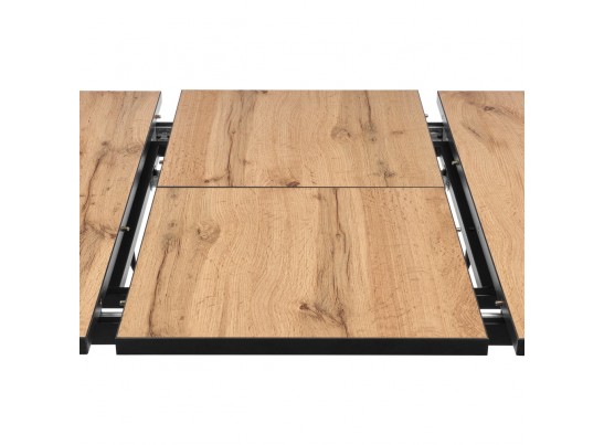 Стол Dublin раскладной 120-160х80х75 Дуб Вотан с чёрными ножками в Набережных Челнах