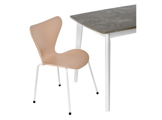 Стол Oslo раскладной 100-130x80x76см, Мрамор Сиена, белый в Набережных Челнах