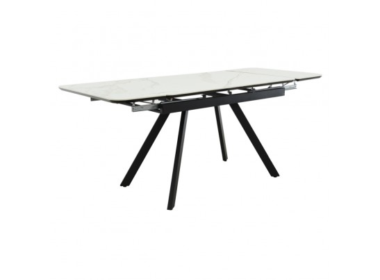 Стол Arthur раскладной 120-184x80x75см, керамогранит белый мрамор Greys White, чёрный в Набережных Челнах
