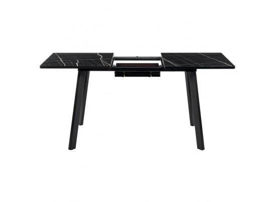 Стол Dublin раскладной 120-160х80х75 чёрный мрамор с чёрными ножками в Набережных Челнах