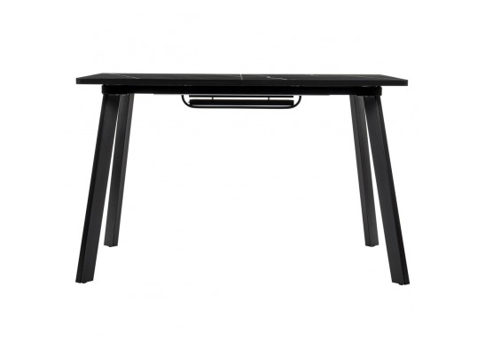 Стол Dublin раскладной 120-160х80х75 чёрный мрамор с чёрными ножками в Набережных Челнах