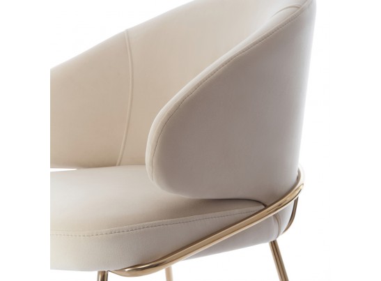 Стул-полукресло Emil кремовый с золотыми ножками в Набережных Челнах