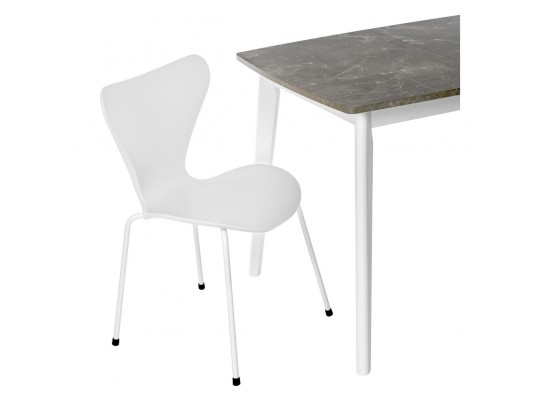 Стол Oslo раскладной 100-130x80x76см, Мрамор Сиена, белый в Набережных Челнах