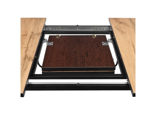 Стол Dublin раскладной 120-160х80х75 Дуб Вотан с чёрными ножками в Набережных Челнах