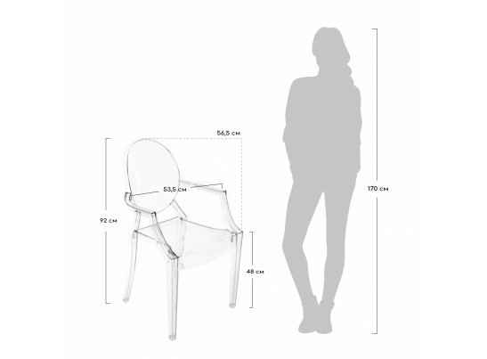 Комплект из 2-х стульев Louis Ghost прозрачный в Набережных Челнах