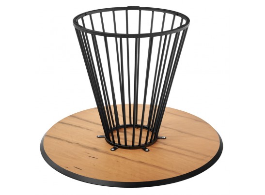 Стол Liverpool диам.110см, шпон орех лучевой набор, с чёрными ножками в Набережных Челнах