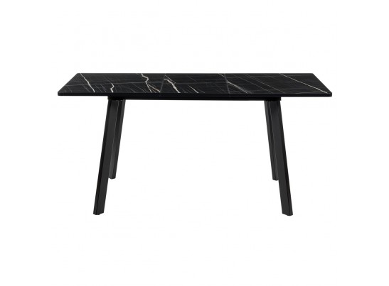 Стол Dublin раскладной 120-160х80х75 чёрный мрамор с чёрными ножками в Набережных Челнах