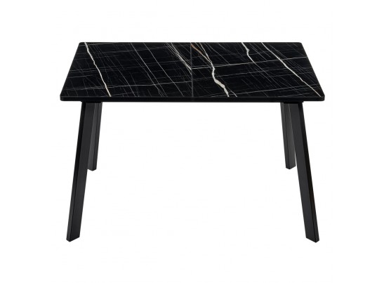 Стол Dublin раскладной 120-160х80х75 чёрный мрамор с чёрными ножками в Набережных Челнах