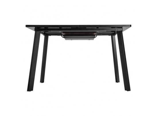 Стол Dublin раскладной 120-160х80х75 Дуб Вотан с чёрными ножками в Набережных Челнах