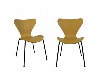 Комплект из 2-х стульев Seven Style горчичный с чёрными ножками