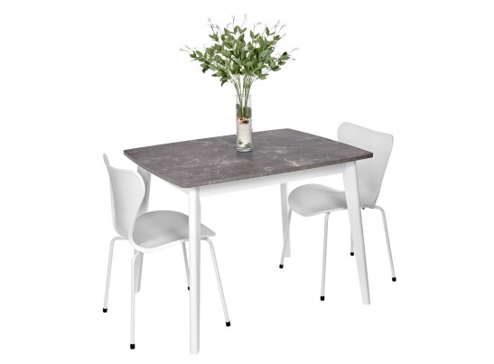 Стол Oslo раскладной 100-130x80x76см, Мрамор Сиена, белый в Набережных Челнах