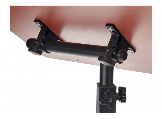 Стол многофункциональный на колёсах, 60x40 см, «РОЛЛИНГ»1 ножка, регул.высота, наклон столешницы, ограничит., мдф, металл, св.дерево, черный в Набережных Челнах