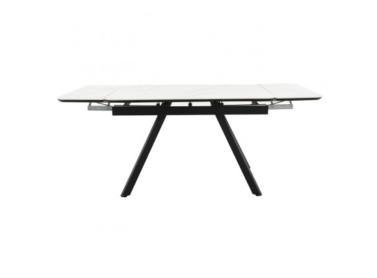 Стол Arthur раскладной 120-184x80x75см, керамогранит белый мрамор Greys White, чёрный в Набережных Челнах