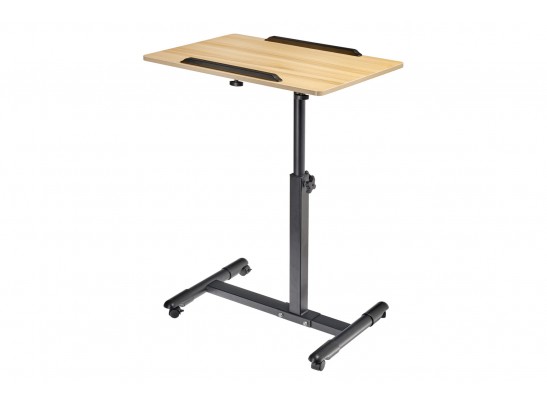 Стол многофункциональный на колёсах, 60x40 см, «РОЛЛИНГ»1 ножка, регул.высота, наклон столешницы, ограничит., мдф, металл, св.дерево, черный в Набережных Челнах
