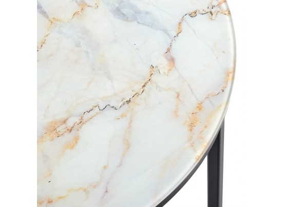 Набор кофейных столиков Tango бежевый мрамор с чёрными ножками, 2шт в Набережных Челнах