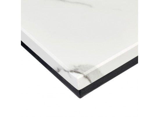 Придиванный столик Loft 50x30см, белый мрамор с черными ножками в Набережных Челнах