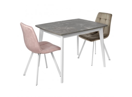 Стол Oslo раскладной 100-130x80x76см, Мрамор Сиена, белый в Набережных Челнах