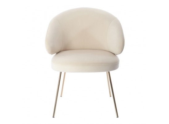 Стул-полукресло Emil кремовый с золотыми ножками в Набережных Челнах