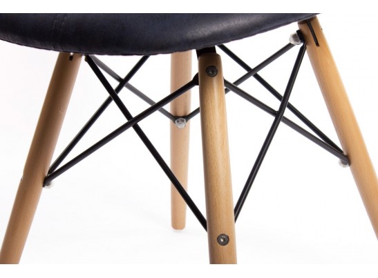 Стул Eames DSW leather черный в Набережных Челнах